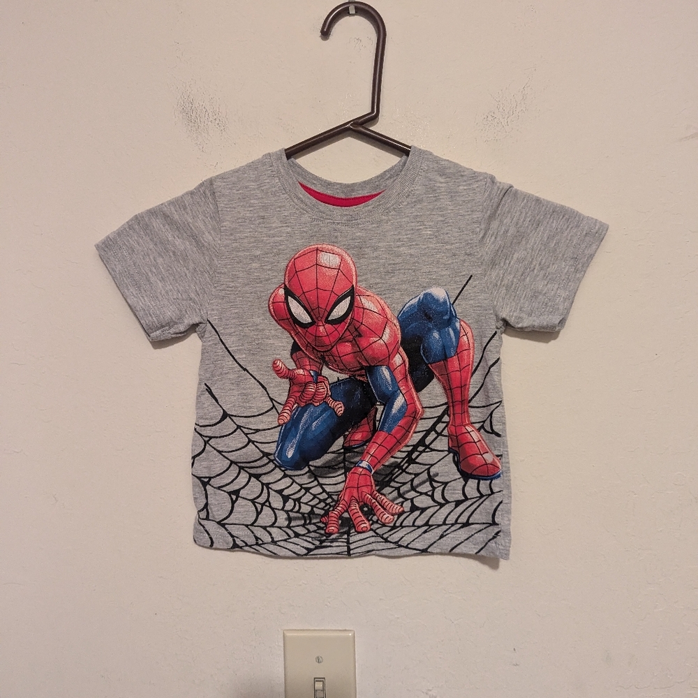 Marvel Spider- Man Grey Short Sleeve Shirt Size 3 T